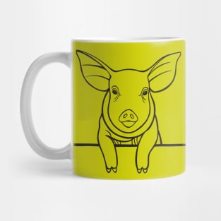 Cute Piggy Drawing - farm animal design Mug